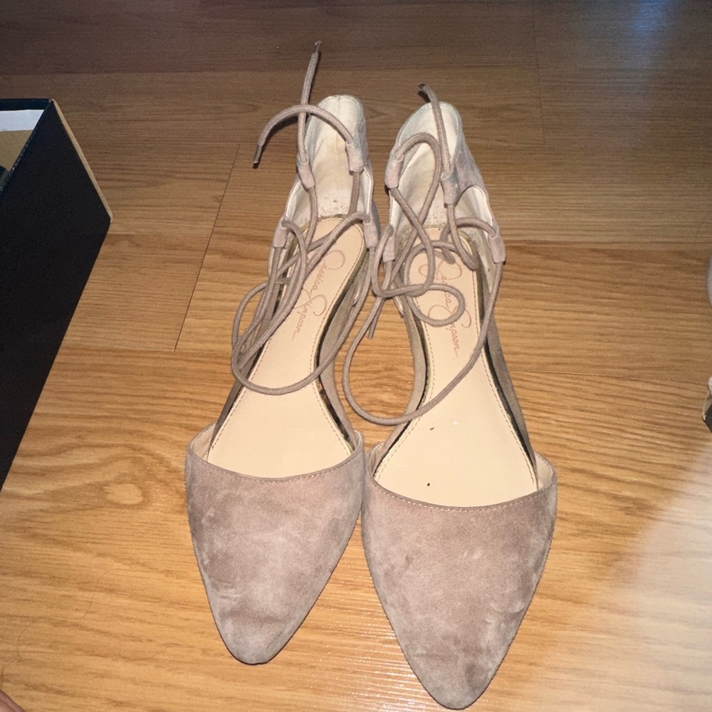 Tan suede flats